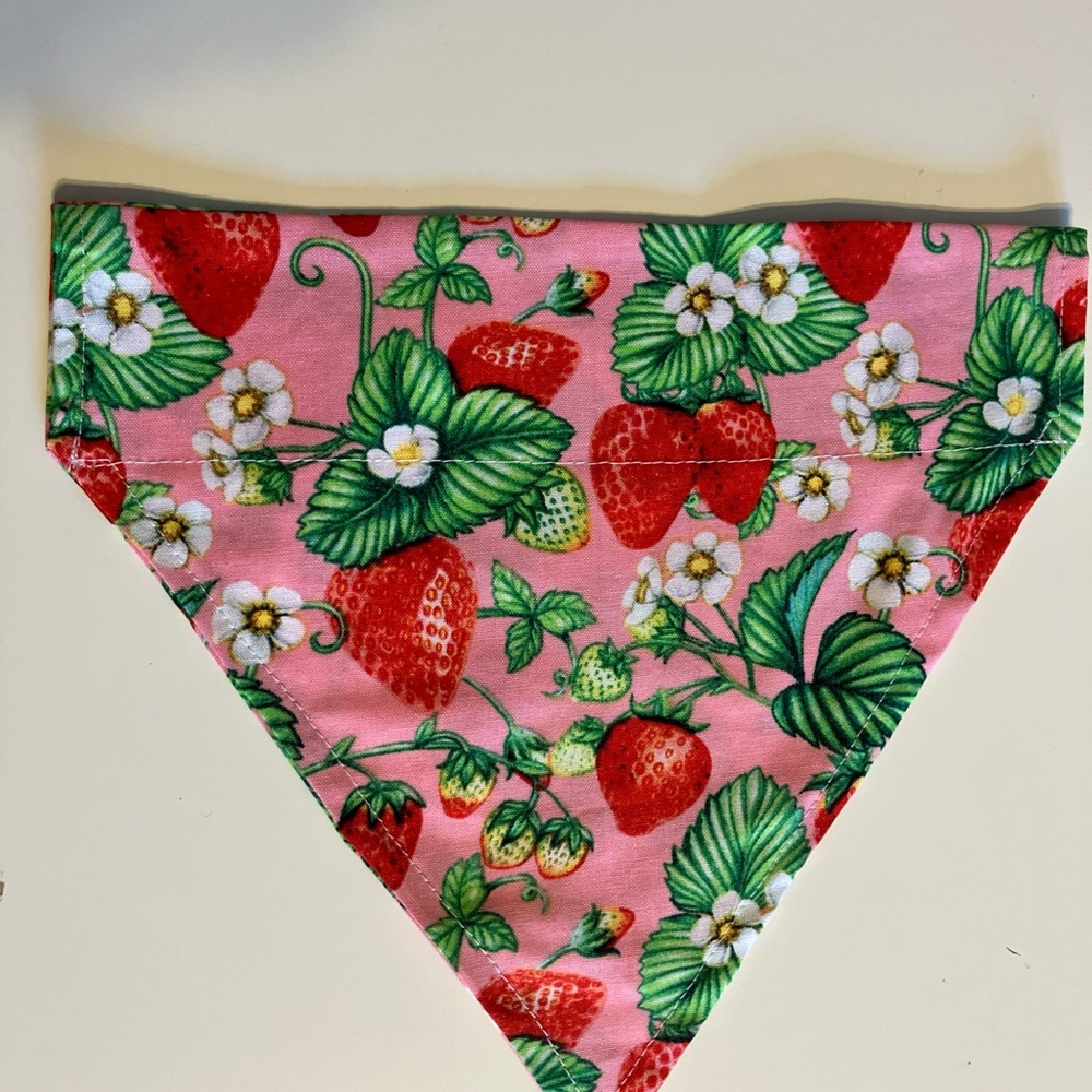Strawberry Print Pet Bandana Size Large
